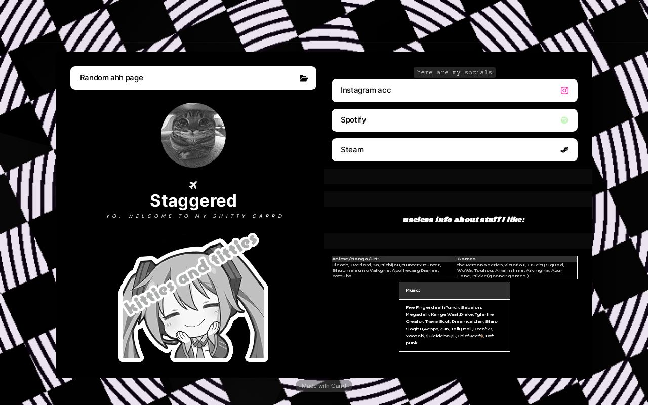 Carrd profile picture for @staggered